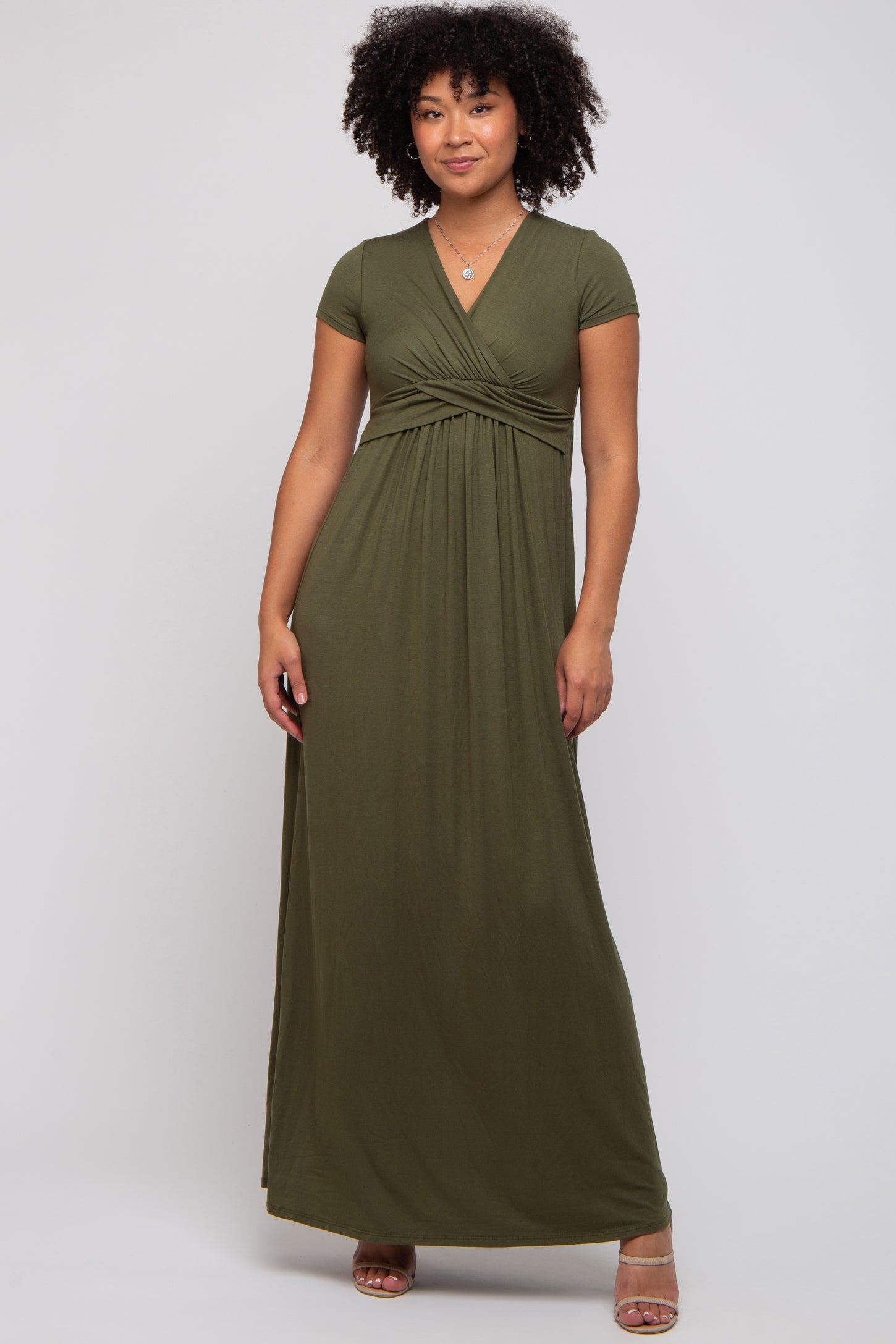 PinkBlush Olive Draped Maternity/Nursing Maxi Dress PinkBlush Olive Draped Maternity/Nursing Maxi Dress