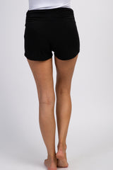 PinkBlush Black Ruched Side Lounge Shorts