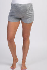 PinkBlush Heather Grey Ruched Side Maternity Lounge Shorts