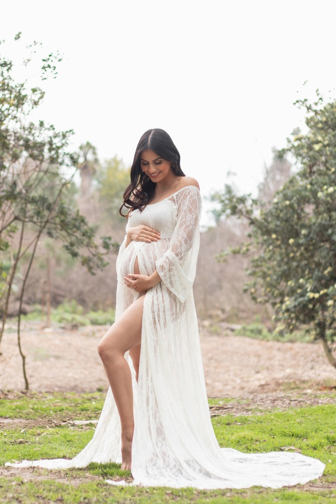 PinkBlush White Lace Off Shoulder Maternity Photoshoot Gown/Dress PinkBlush White Lace Off Shoulder Maternity Photoshoot Gown/Dress