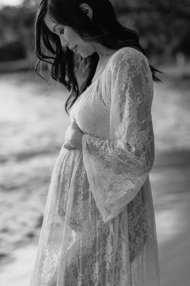 PinkBlush White Lace Off Shoulder Maternity Photoshoot Gown/Dress PinkBlush White Lace Off Shoulder Maternity Photoshoot Gown/Dress