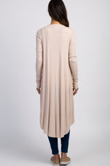 Cream Button Front Knit Maternity Cardigan