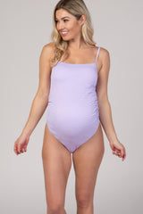 PinkBlush Lavender Smocked One-Piece Maternity Swimsuit