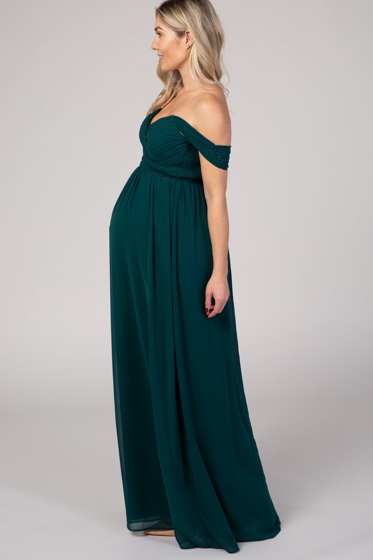 Pinkblush Forest Green Chiffon Maternity Dress Pinkblush Forest Green Chiffon Maternity Dress