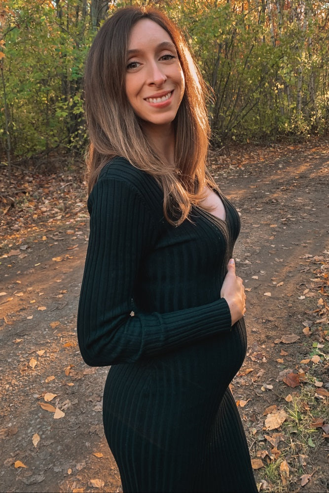 Black V-Neck Long Sleeve Fitted Maternity Maxi Dress PinkBlush Black V-Neck Long Sleeve Fitted Maternity Maxi Dress PinkBlush