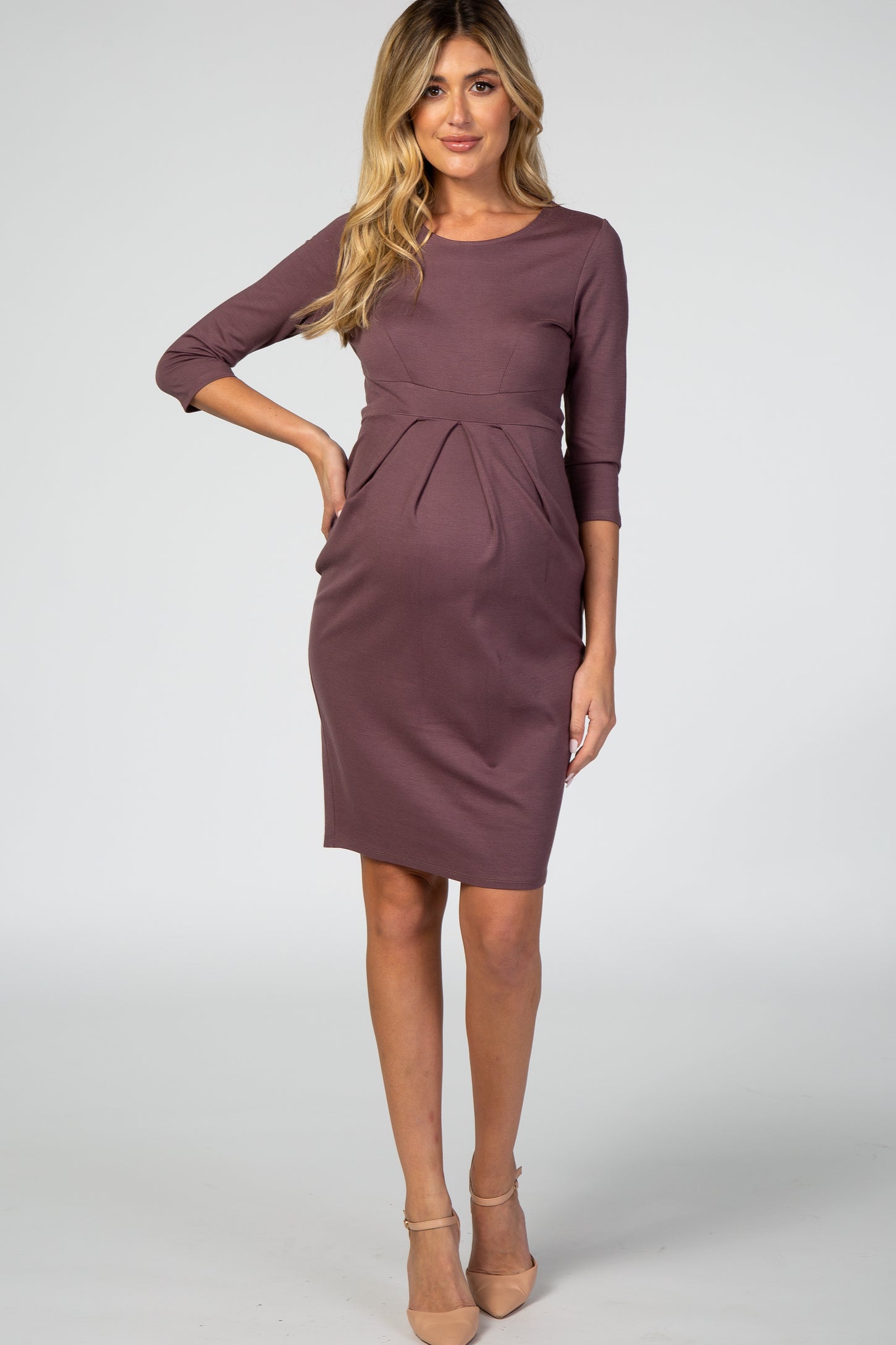 strapless open back dress Smart Looking Partywear Gown in Purple Colour main image 1