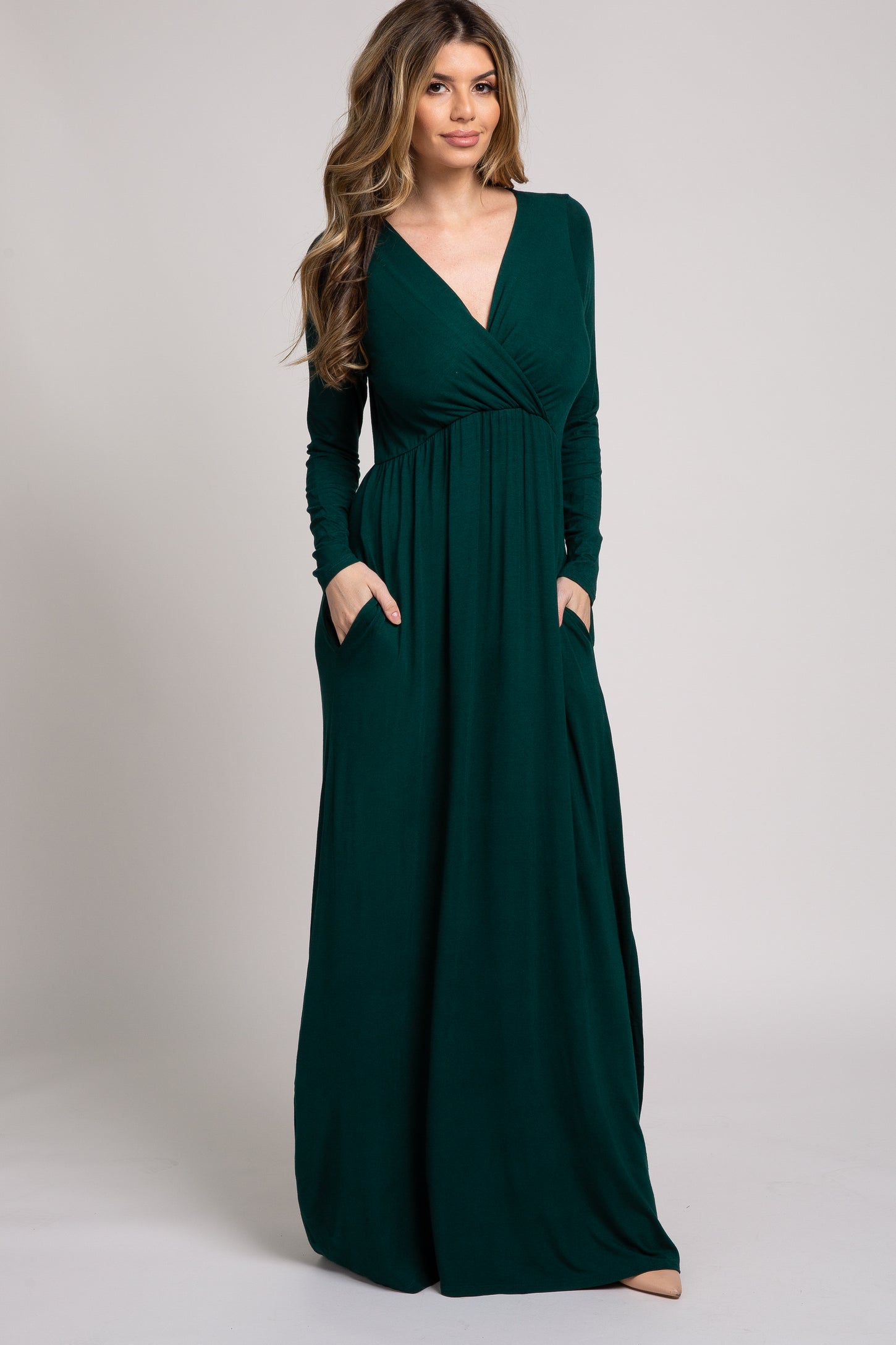 Green Long Sleeve Maxi Dress PinkBlush Green Long Sleeve Maxi Dress PinkBlush