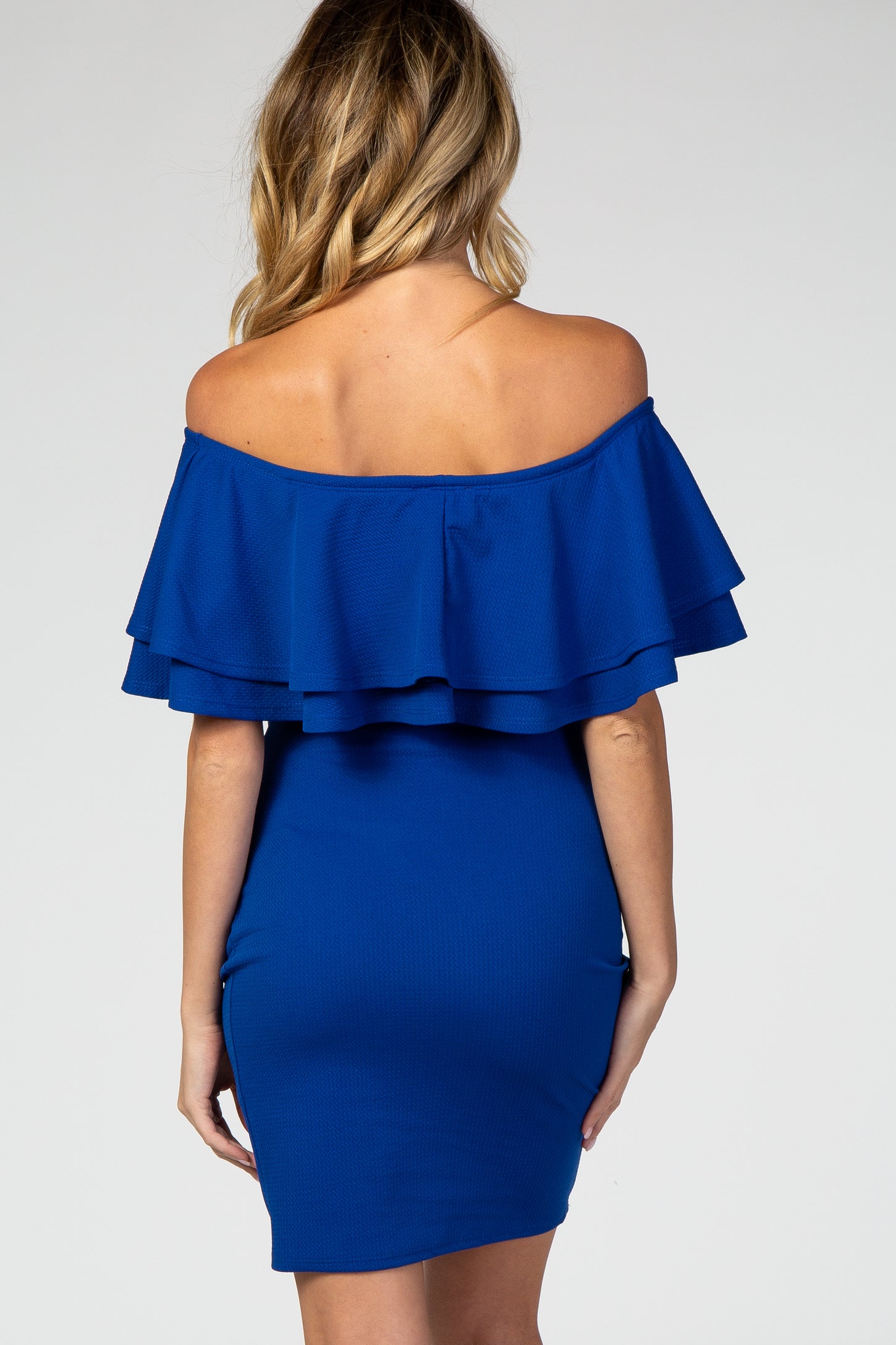 royal blue formal maternity dresses Fabulous Blue Long Sleeve Velvet Maternity Dress