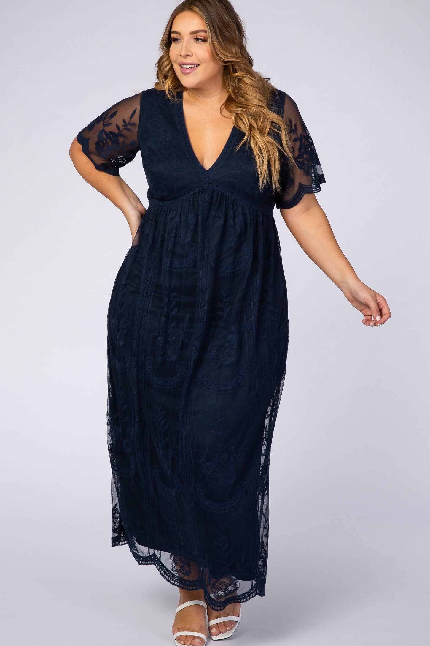 navy blue lace overlay dress Navy blue lace tulle formal Fancy dress for special occasion bridesmaid party wedding pageant birthday photoshoot Christmas