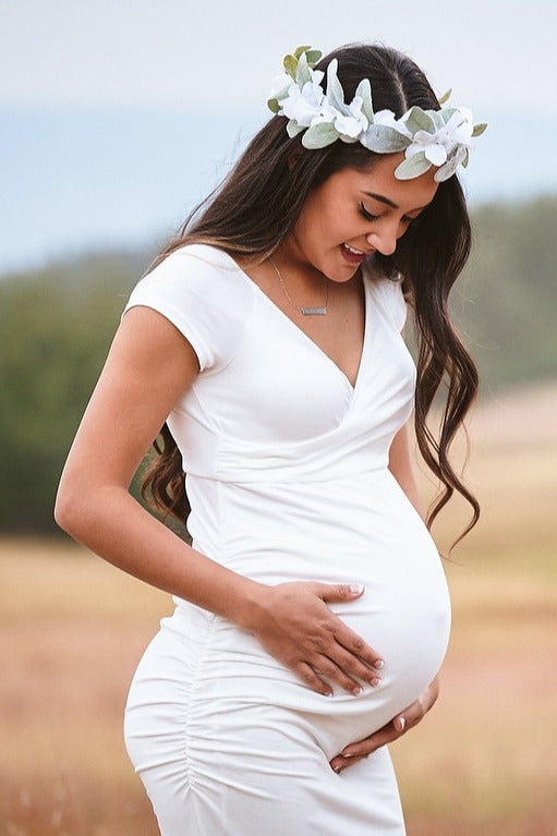 PinkBlush White Off Shoulder Wrap Maternity Photoshoot Gown/Dress PinkBlush White Off Shoulder Wrap Maternity Photoshoot Gown/Dress
