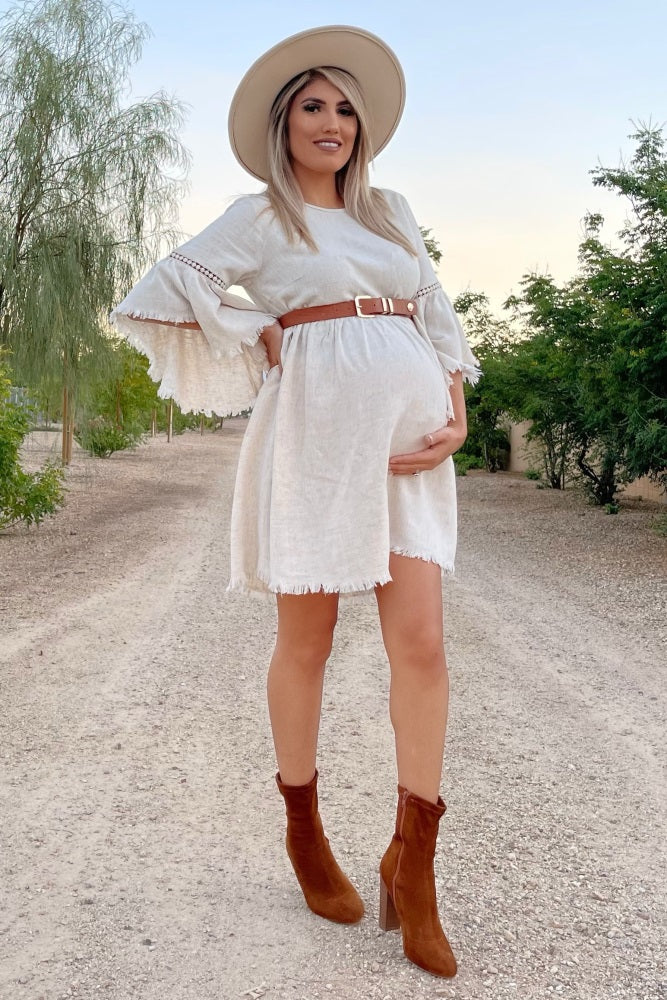 lace bell sleeve maternity dress MaterniChic Elegant Party Solid Color Lace Bell Sleeve Fishtail Maternity Dress Gown For Photoshoot Long Pregnancy Baby Shower Dresses Fall