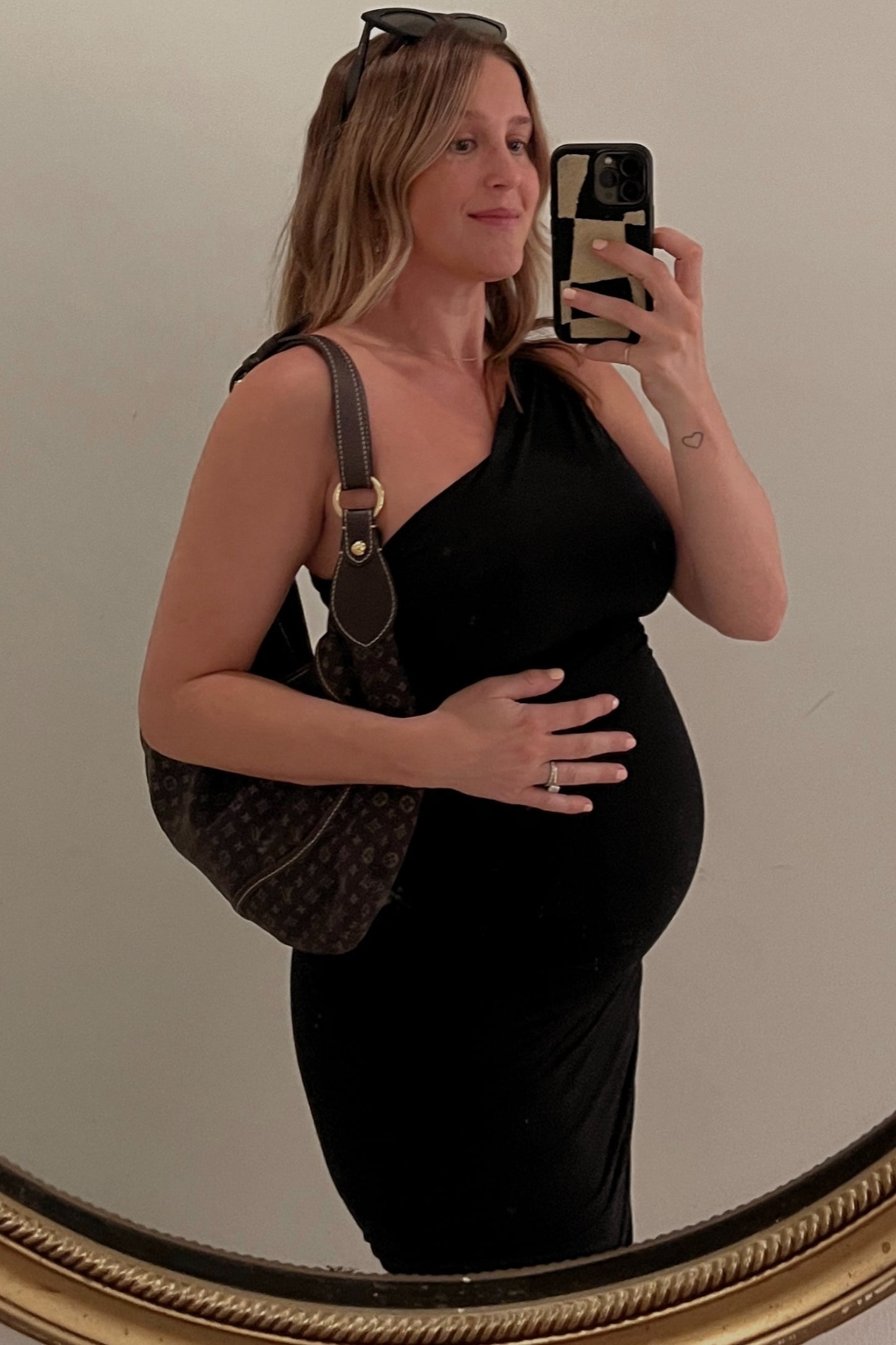 ruched one shoulder maternity dress Momyknows White Lace One Shoulder Ruched Draped Bodycon Elegant Maternity Maxi Dress, White / M
