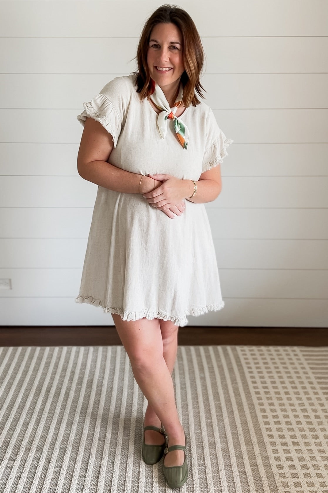PinkBlush Beige Fringe Linen Maternity Dress PinkBlush Beige Fringe Linen Maternity Dress