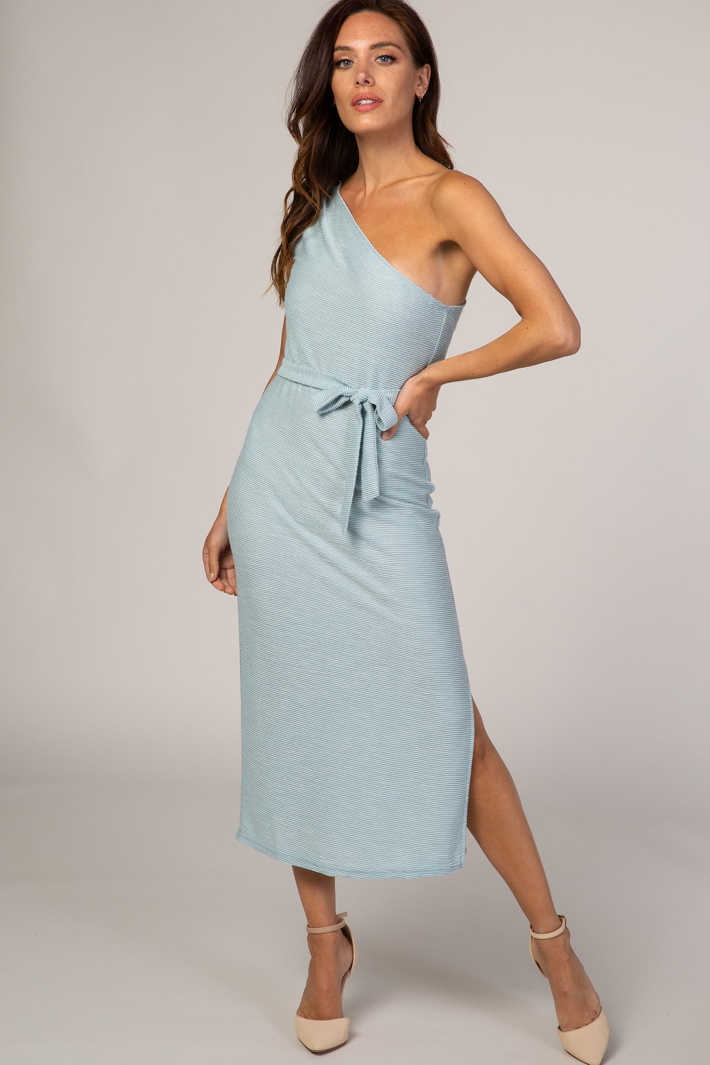 Green One Shoulder River Island Stripe Midi Dress Light Blue One Shoulder Fitted Maternity Midi Dress Green One Shoulder River Island Stripe Midi Dress Light Blue One Shoulder Fitted Maternity Midi Dress