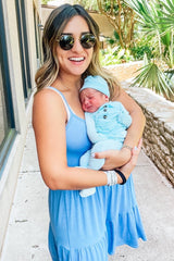Blue Tiered Tank Dress