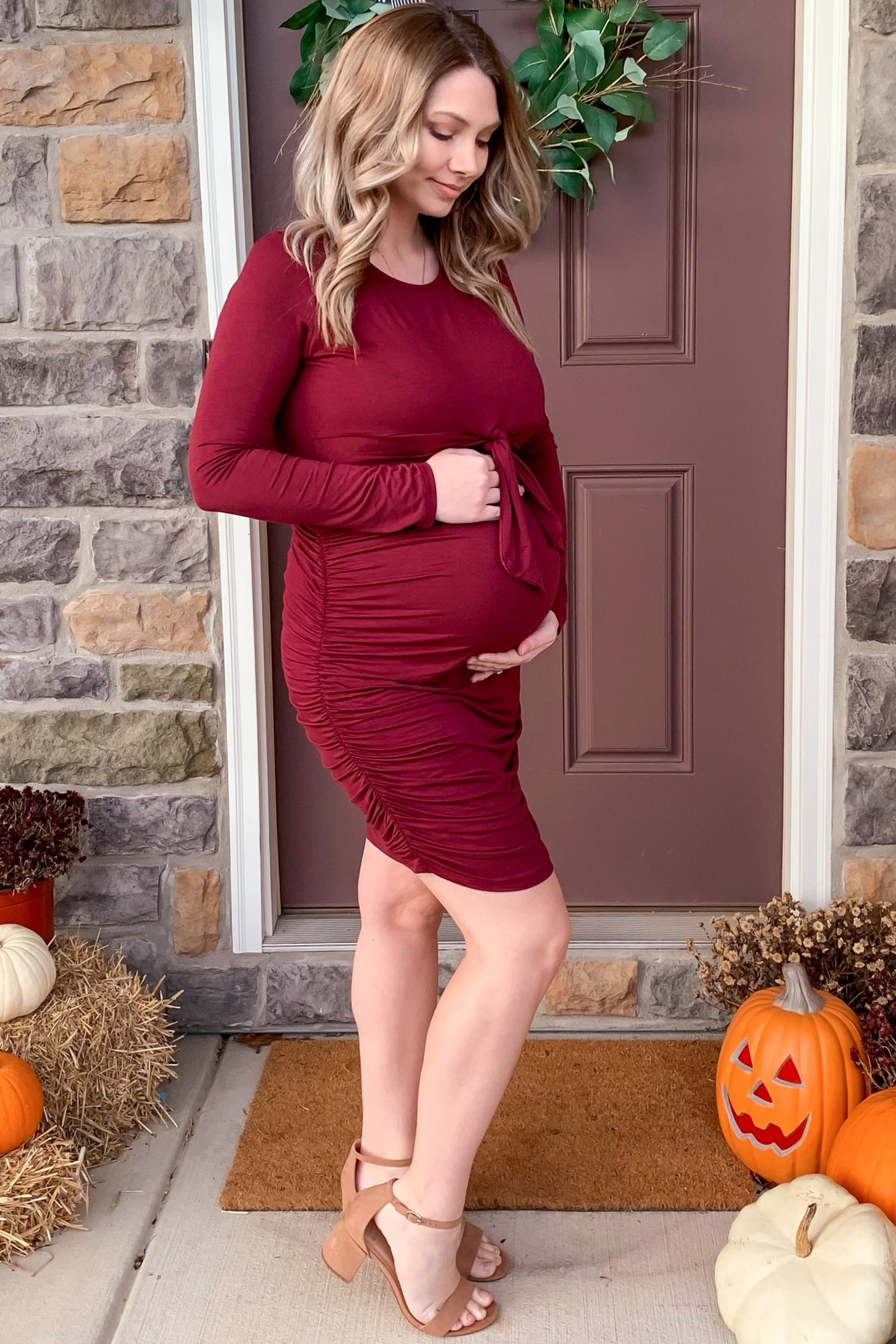 maternity swim dress Momo UPF 50+ Ruched Overlay One Piece Bathing Suit this suit supports and accentuates your curves Black Ribbed Scallop Hem Maternity