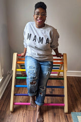 Grey Screen Print Mama Pullover Sweatshirt