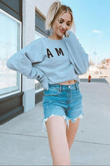 Grey Screen Print Mama Pullover Sweatshirt