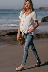Blue Distressed Maternity Skinny Jeans