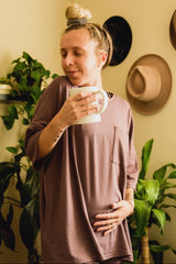 Purple Biker Short Maternity Sleep Set