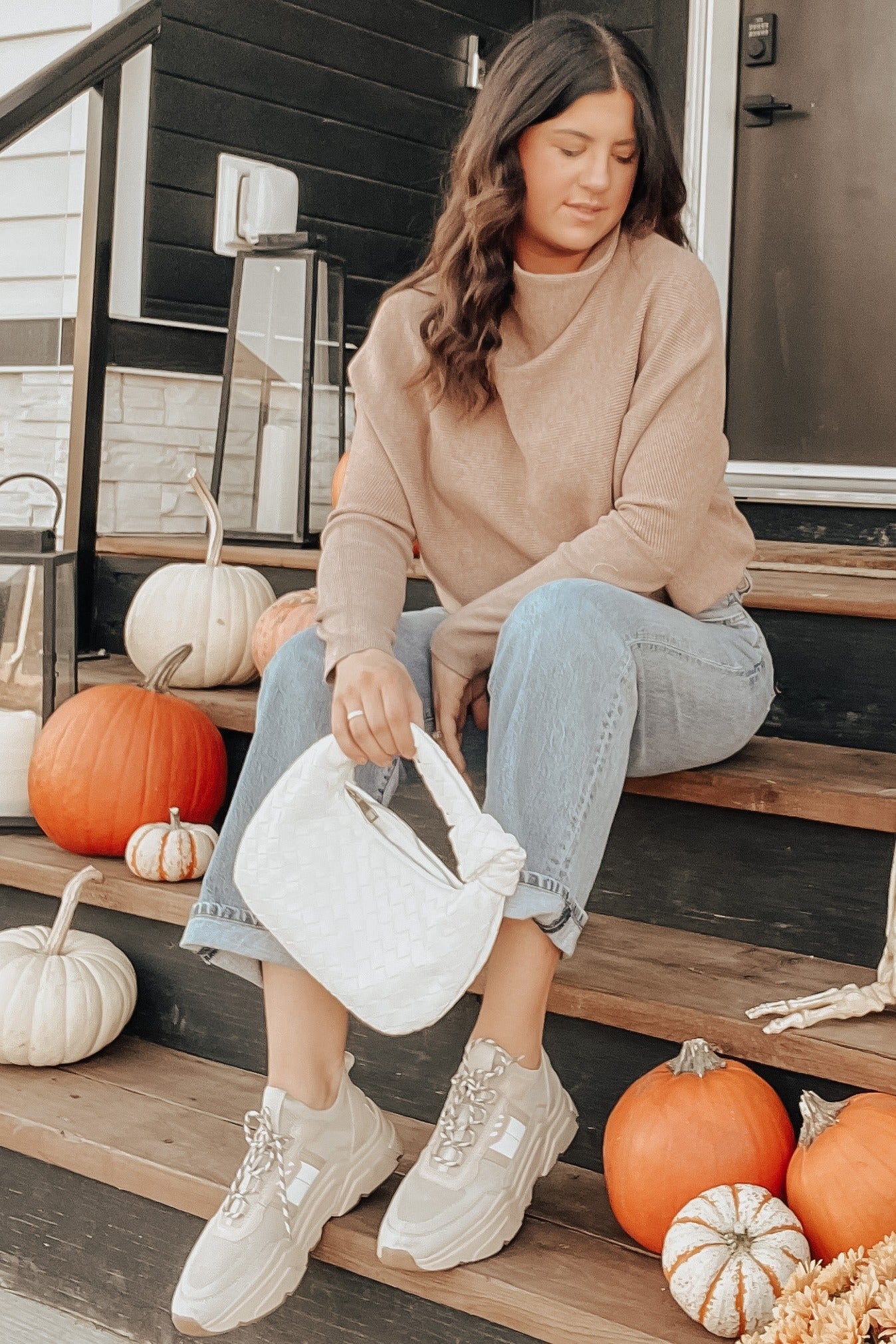 Mocha Funnel Neck Dolman Sleeve Maternity Sweater