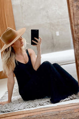 Black Cross Back Wide Leg Jumpsuit