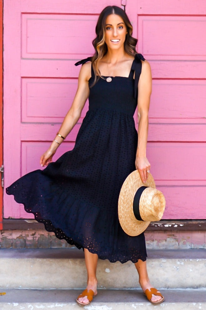 Black Eyelet Dress