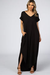 Black Side Slit Maxi Dress