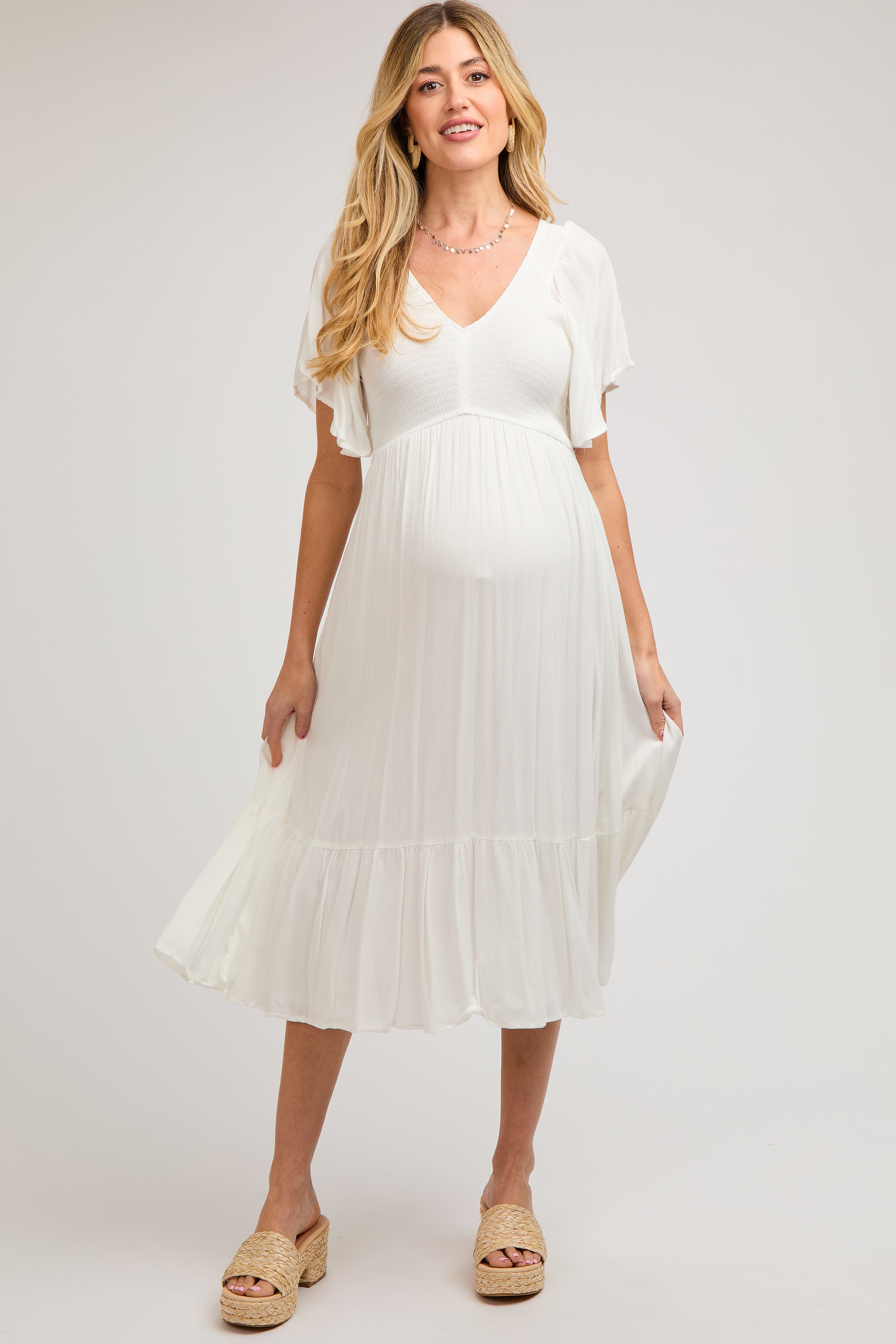 plus size white maternity dress Dresses 2XL5XL Baby Shower & Photoshoot piece set is perfect for maternity photo shoots Simple White Off Shoulder Long
