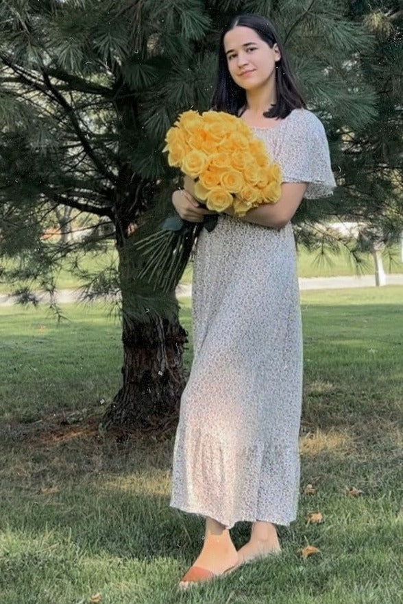 Ivory Floral Smocked Maxi Dress – PinkBlush