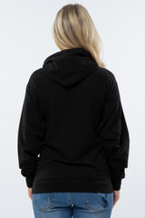 Black Basic Hooded Maternity Sweatshirt