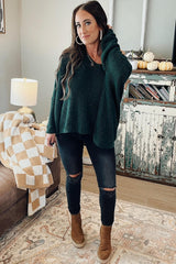 Forest Green Speckled Oversized Sweater