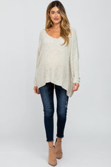 Ivory Speckled Oversized Maternity Sweater