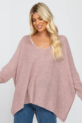 Mauve Speckled Oversized Sweater
