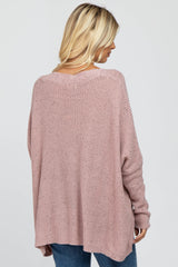 Mauve Speckled Oversized Sweater