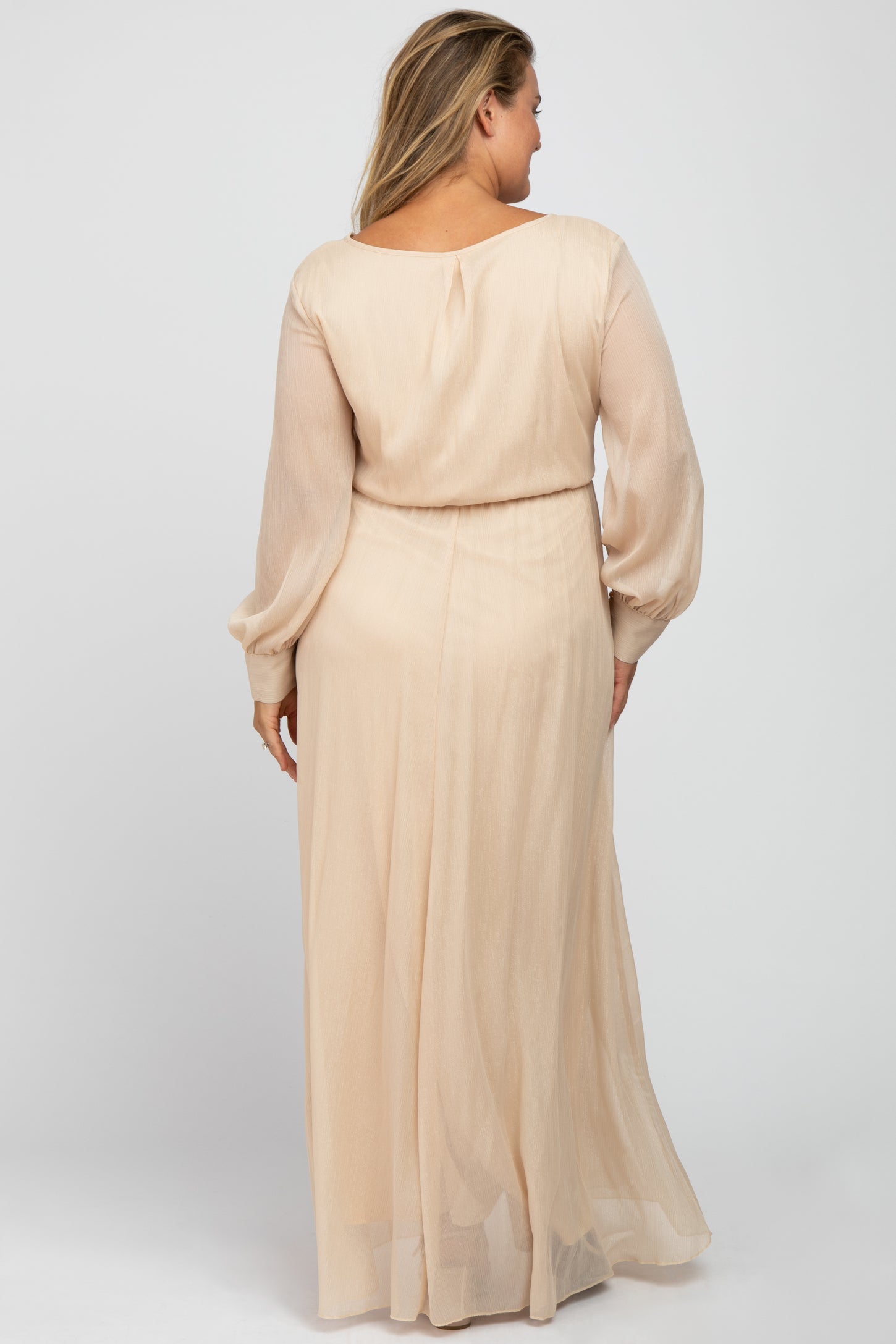 cream maternity maxi dress HATCH Collection The Soraya Getaway Maxi Dress in Island Pearl