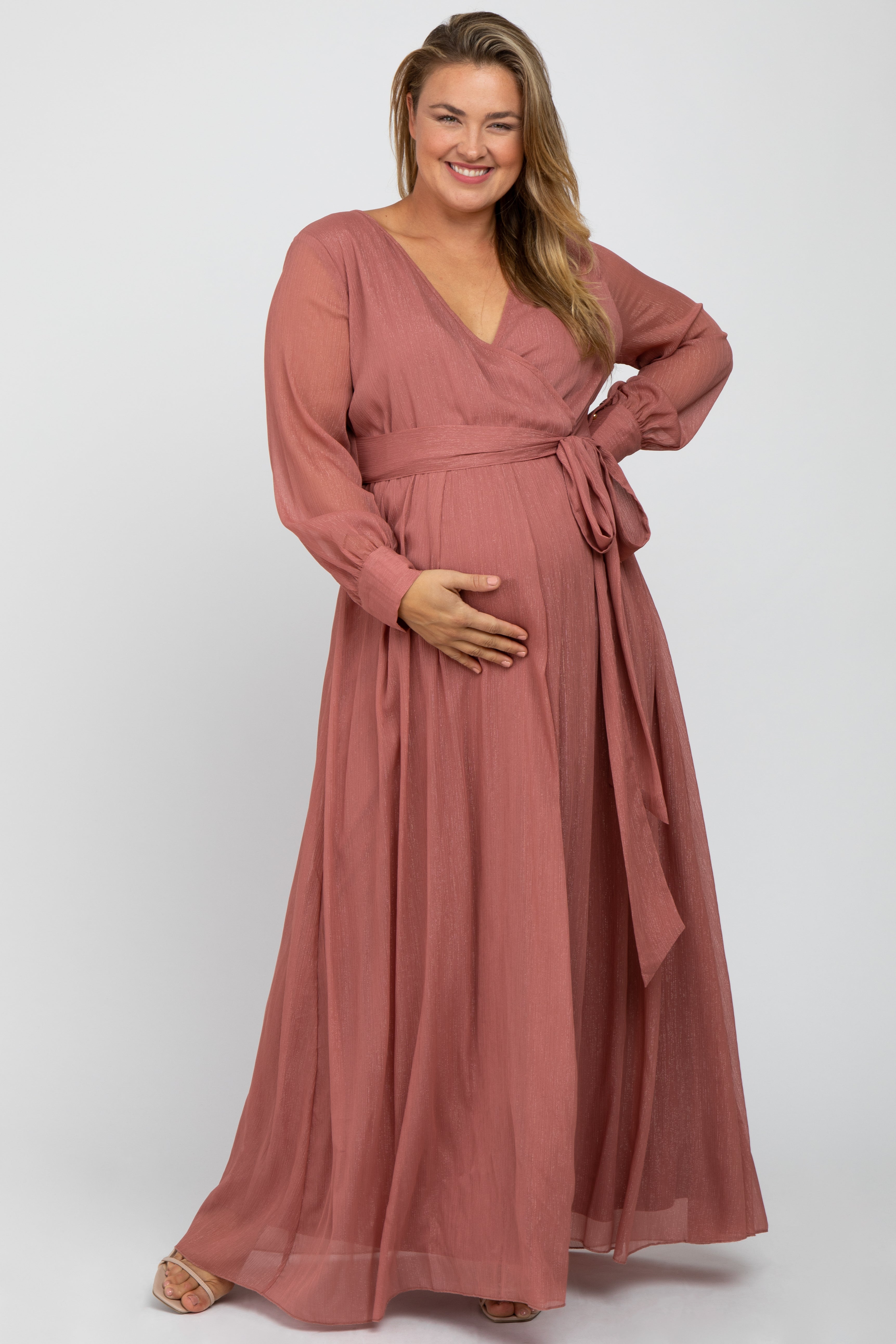 strapless open back dress Chiffon Coffee Color Custom Plus Size Maternity Gown 6 / Custom Color