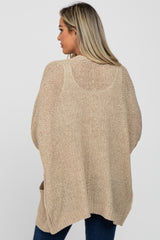 Beige Cuff Sleeve Maternity Cardigan