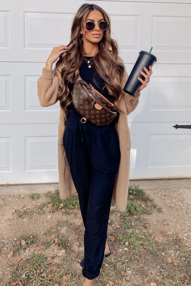 Taupe Bubble Sleeve Long Cardigan