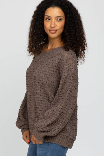 Mocha Chunky Knit Sweater
