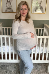 Heather Grey Soft Knit Ruched Maternity Top