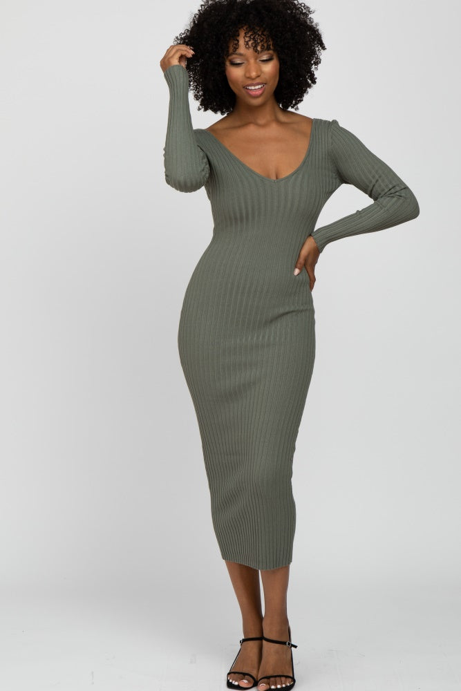 Light Olive V-Neck Long Sleeve Fitted Maternity Maxi Dress PinkBlush Light Olive V-Neck Long Sleeve Fitted Maternity Maxi Dress PinkBlush