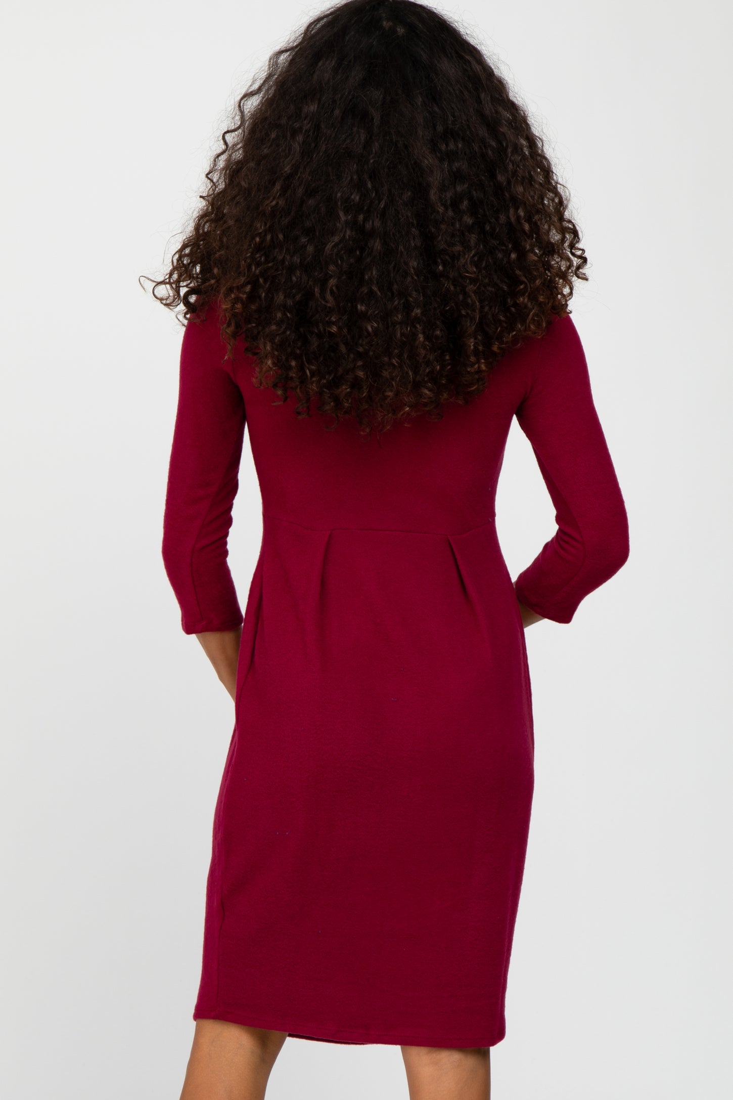 Burgundy Brushed Mock Neck Fitted Dress – PinkBlush Burgundy Brushed Mock Neck Fitted Dress – PinkBlush