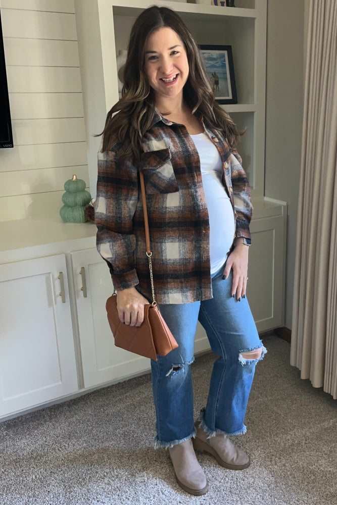 Blue Frayed Wide Leg Cropped Maternity Jeans