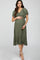 Olive Smocked Ruffle Maternity Dress