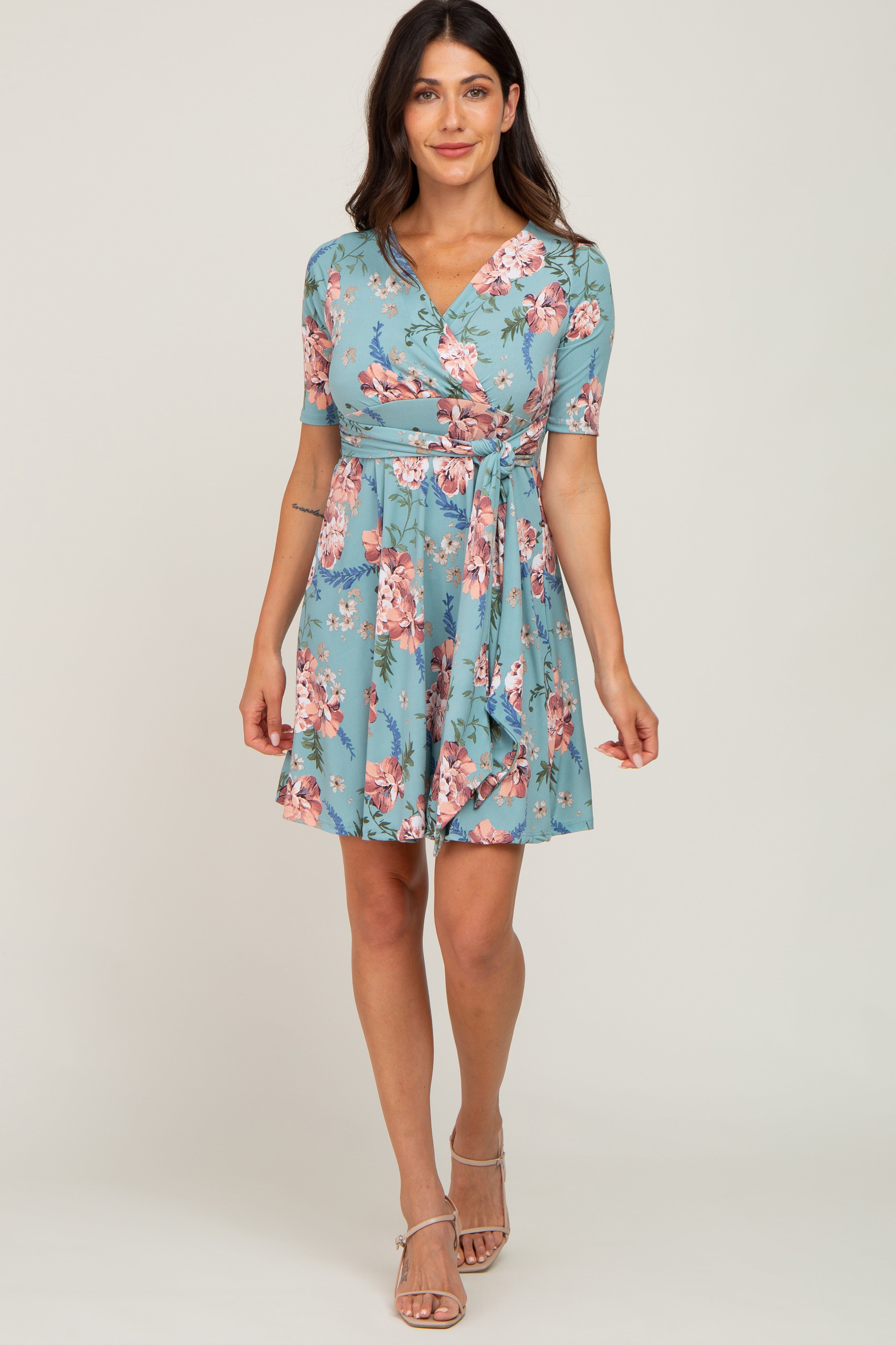 mint green dress with pink flowers Buy Love & Roses Mint Green Tall Embroidered Angel Sleeve Maxi Dress from  Next USA