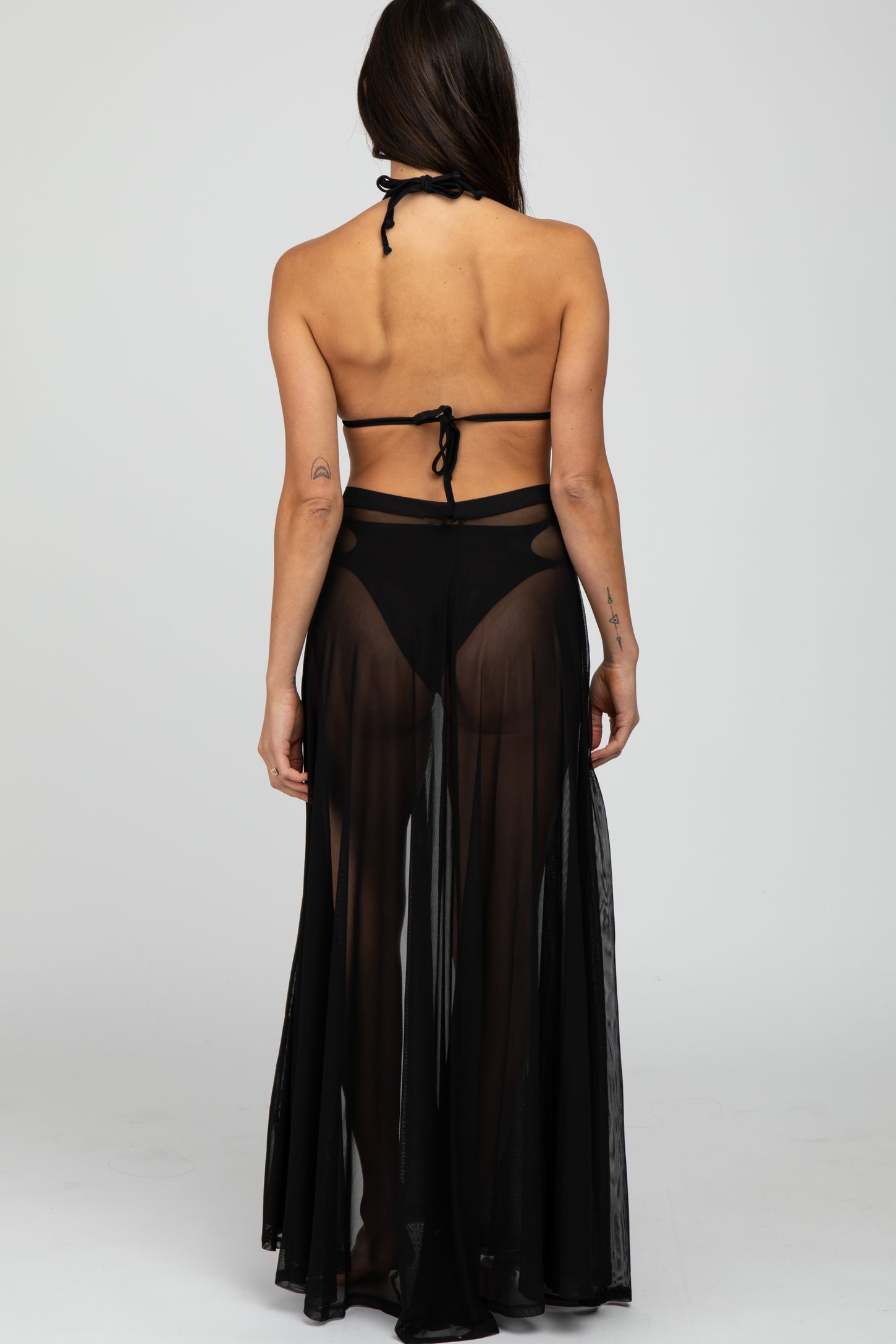 Black Mesh Wrap Cover Up