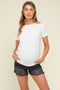 White Basic Short Sleeve Maternity Top
