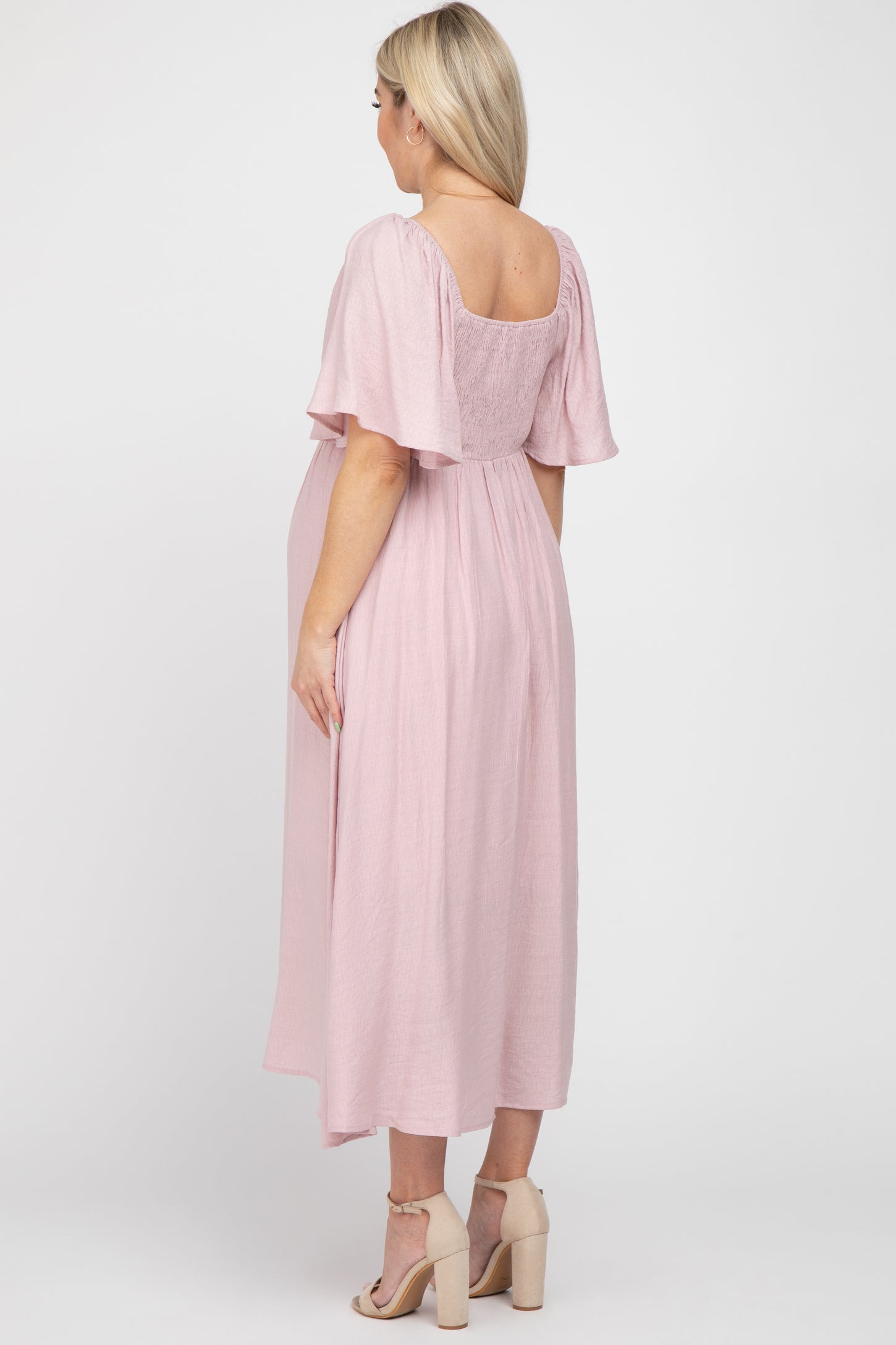 elegant blush tie front dress Lulus | Pink Jaylene Blush Multi Floral Lace Tie-Front Midi Dress | Womens | Large (Available in XS, S, XL)