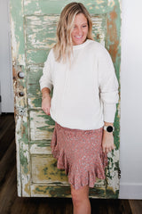 Pink Floral Smocked Maternity Mini Skirt